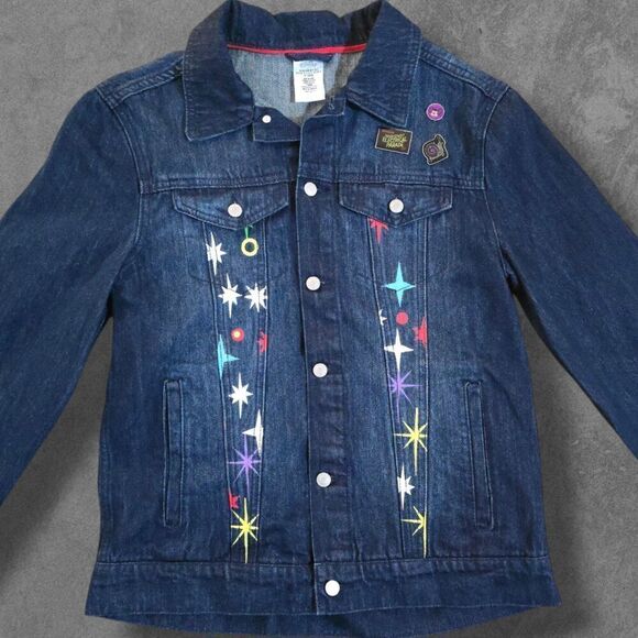 Disney Denim Jacket Adult Small Electrical Parade 50th Anniversary Mickey Mouse - Picture 4 of 8